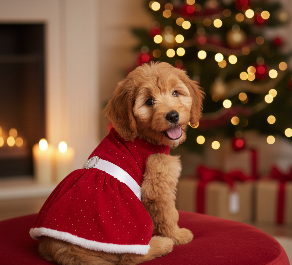 Red Velvet Sparkle Dog Dress
